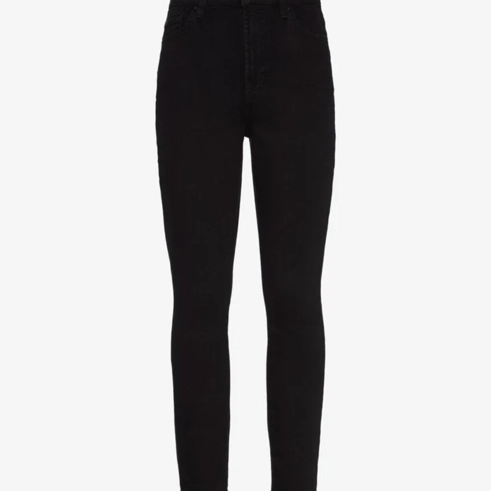7 for all Mankind the High Waist Skinny Night Black Size 26